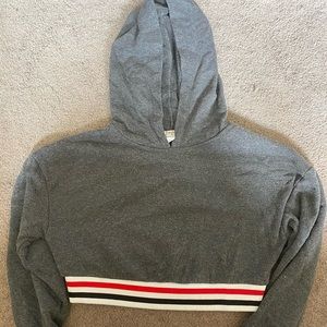 Gray hooded crop top